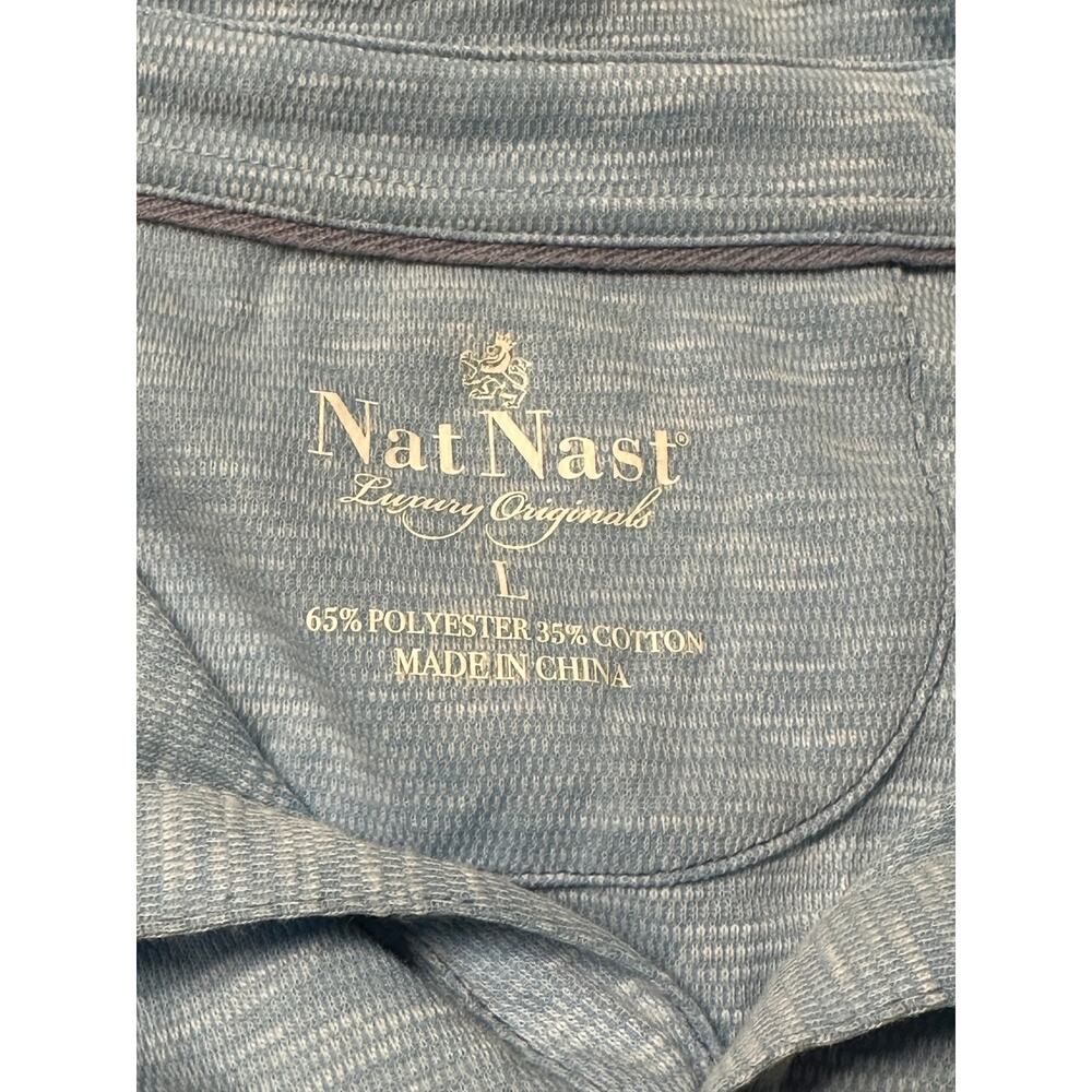 NAT NAST Luxury Originals Mens blue Polo Casual Short Sleeve Shirt Size Large - Picture 5 of 5